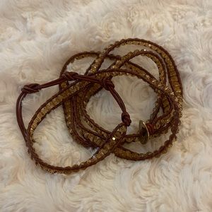 Victoria Emerson Gold and Brown Wrap Bracelet